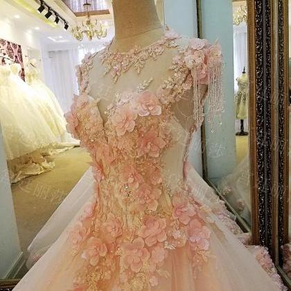 Luxury Colorful Ball Gown Tulle Wedding Dresses..