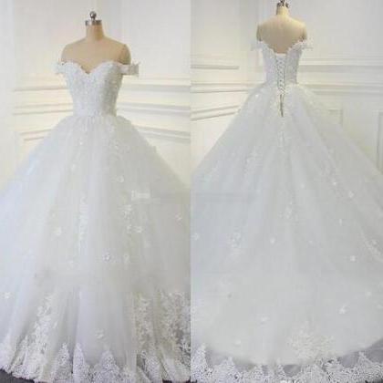 2018 White Full Lace Wedding Dresses Vintage..