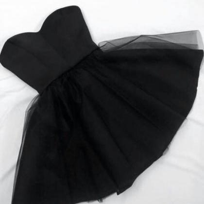 Cute Homecoming Dress, Black Sweetheart Homecoming..