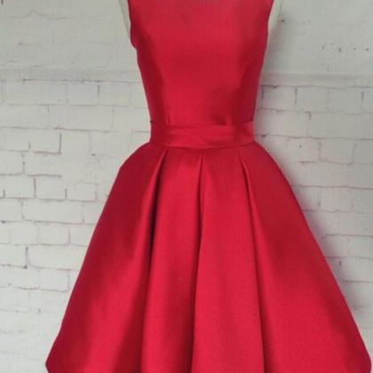 A-line Scoop Red Homecoming Dress w..
