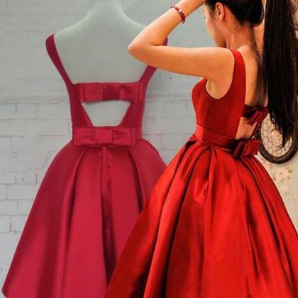 A-line Scoop Red Homecoming Dress w..