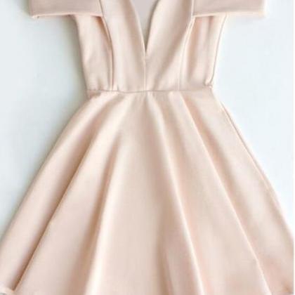 Pink Off Shoulder Homecoming Dress,a Line Short..