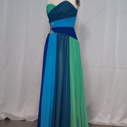 Gradient Chiffon Prom Dress,bridesmaid Dress, A..
