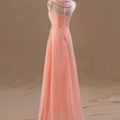Lovely Style 2015 Coral A-line Floor Length Prom..