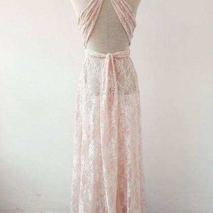 Simple Lace Long Prom Dress, Lace Evening Dress