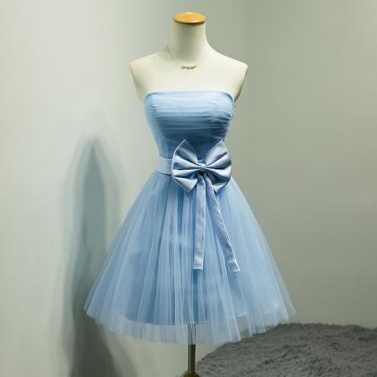 Blue Mini Short Prom Dress Cocktail Dress, A-line..