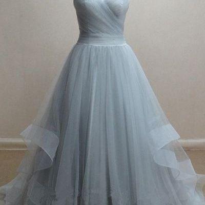 Real Picture Ball Gown Tulle Evening Dresses..