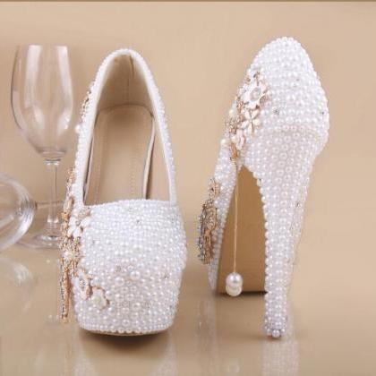 Women Shoes, Ladies Luxury Pearl Cr..