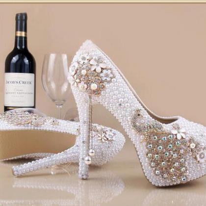Women Shoes, Ladies Luxury Pearl Cr..
