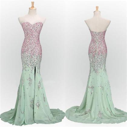 Mint Prom Dresses,long Prom Dresses, Mermaid Prom..