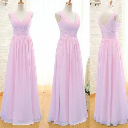 Pink Bridesmaid Dress,floor-length Bridesmaid..