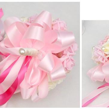 Wedding Bouquet Handmade Flowers Pink And Ivory..