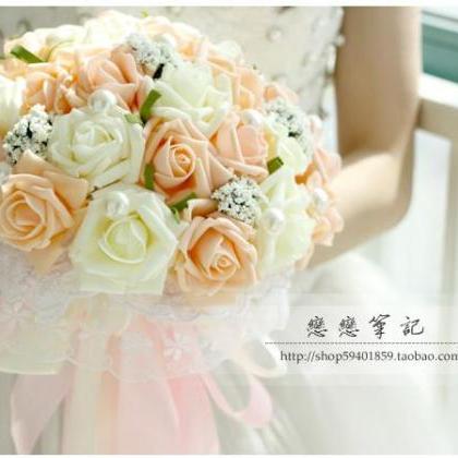 Wedding Bouquet Handmade Flowers Light Orange And..