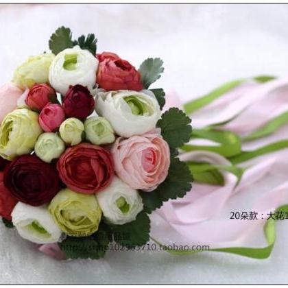 Wedding Bouquet Handmade Flowers Pink Burgundy And..
