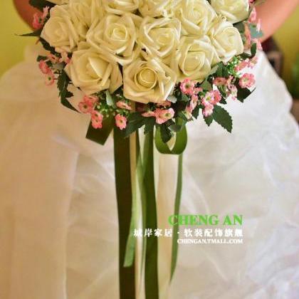 Wedding Bouquet Handmade Flowers Ivory Bridal..