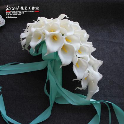 2017 White Arrive Handmade Flowers Calla Wedding..