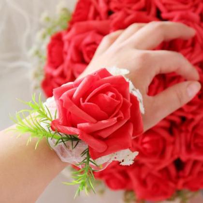 2017 Red Arrive Handmade Flowers Wedding Bouquets..