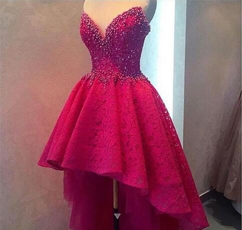 hot pink high low dress