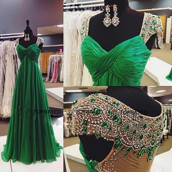 2018 Amazing Crystal Bead Sequins Luxury Evening Dresses Prom Wear Sheer Back Mermaid Gorgeous Evening Gowns Cap Sleeve