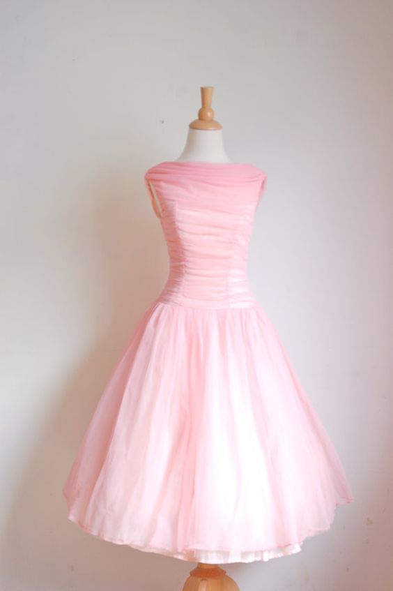 1950s Vintage Ball Gown Homecoming Dresses Light Pink Strapless Mini Short Cocktail Dress Party Gowns Prom Dress