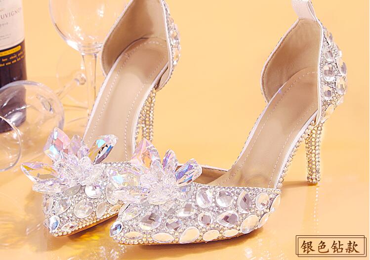 Women Shoes, Luxury Crystal Diamond Wedding Shoes, Waterproof Platform ...