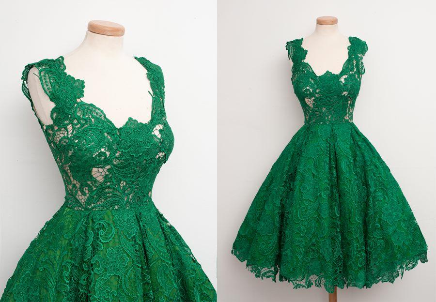 emerald green party dress