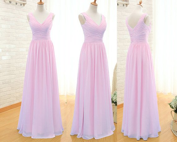 Pink Bridesmaid Dress,floor-length Bridesmaid Dress,chiffon Bridesmaid Dress, Bridesmaid Dress