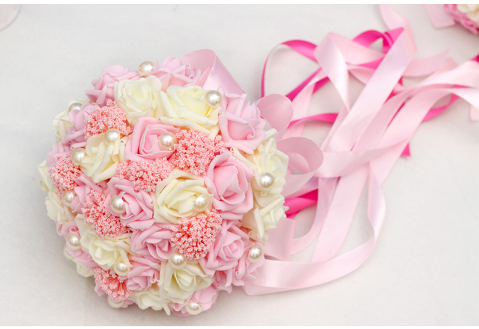 Wedding Bouquet Handmade Flowers Pink And Ivory Bridal Bouquet Wedding Bouquets