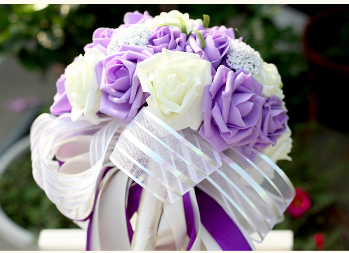 New Arrival Wedding Bouquet Handmade Flowers Purple and White Bridal Bouquet Wedding bouquets