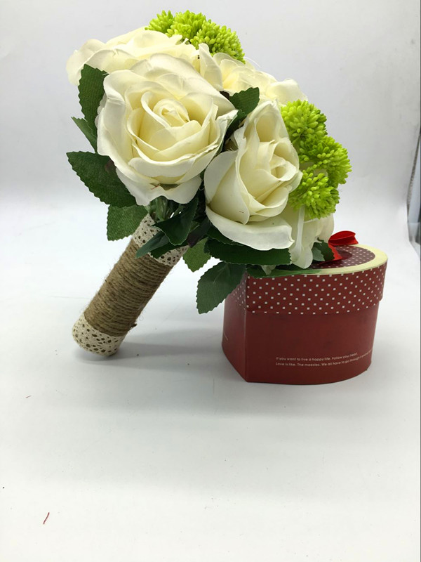 Wedding Bouquet Handmade Flowers Ivory With Green Decoration Bridal Bouquet Wedding Bouquets