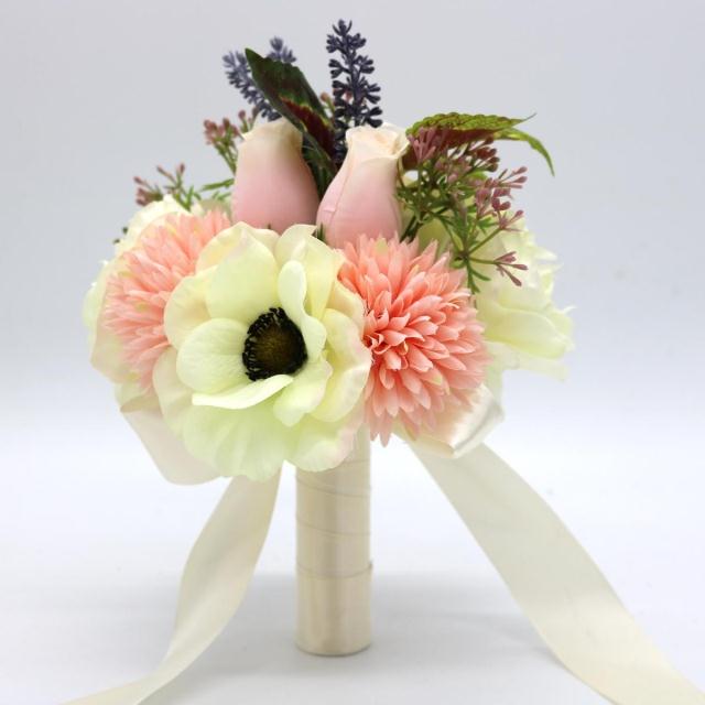 Wedding Bouquet Handmade Flowers Ivory And Pink Bridal Bouquet Wedding Bouquets