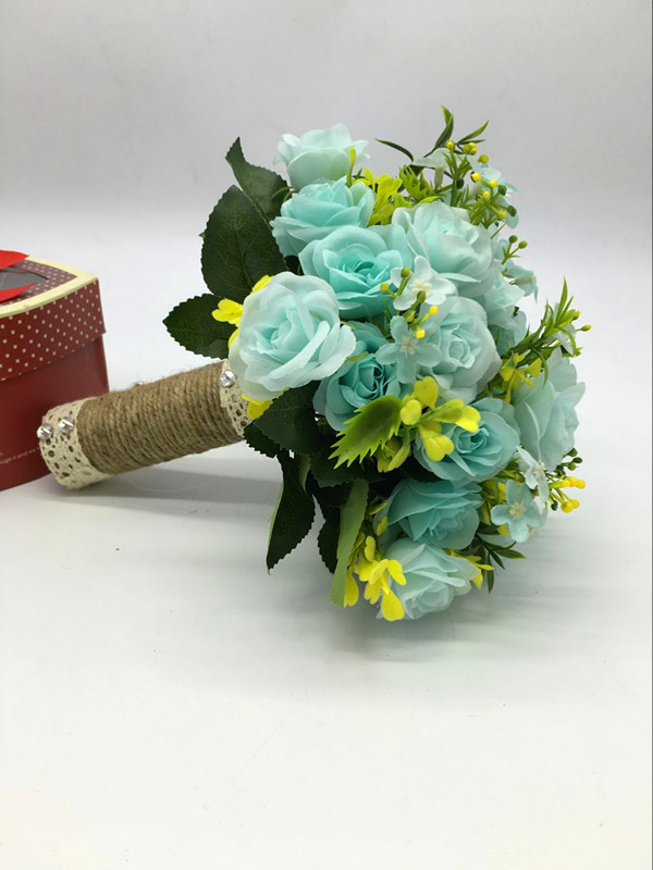 New Arrival Wedding Bouquet Handmade Flowers Turquoise Bridal Bouquet Wedding Bouquets On Luulla