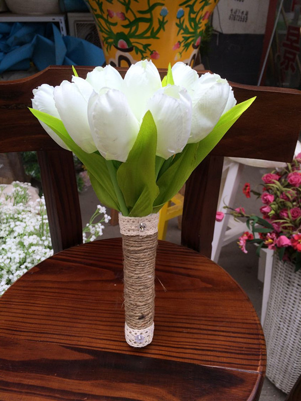 New Arrival Wedding Bouquet Handmade Flowers White Tulip ...