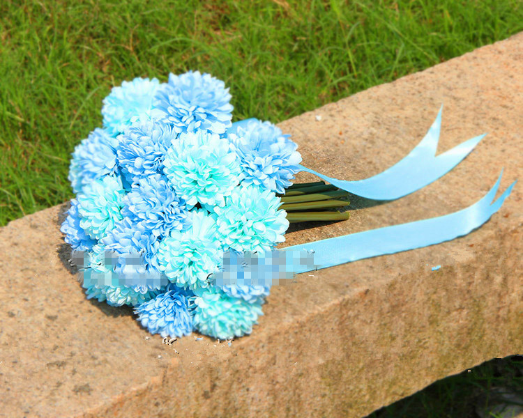 Wedding Bouquet Handmade Flowers Turquoise Bridal Bouquet Wedding Bouquets