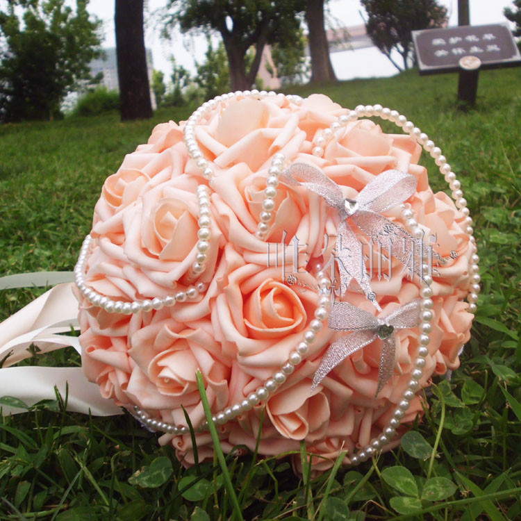 Wedding Bouquet Handmade Flowers Rose With Pearls Bridal Bouquet Wedding Bouquets