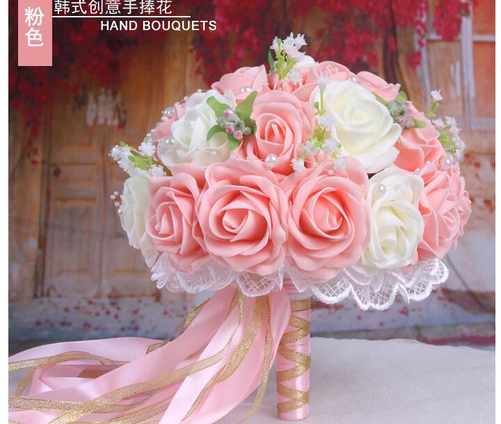 Wedding Bouquet Handmade Flowers Light Pink Rose Bridal Bouquet Wedding Bouquets