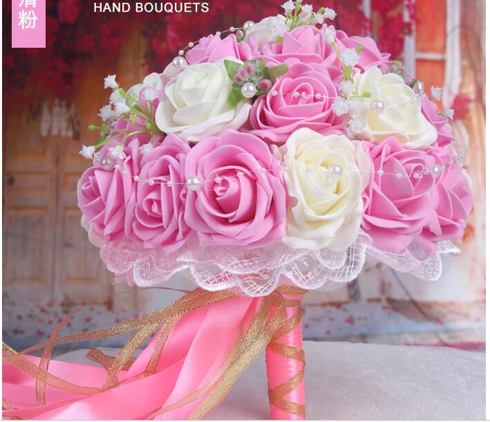 Wedding Bouquet Handmade Flowers Pink Roses Bridal Bouquet Wedding Bouquets