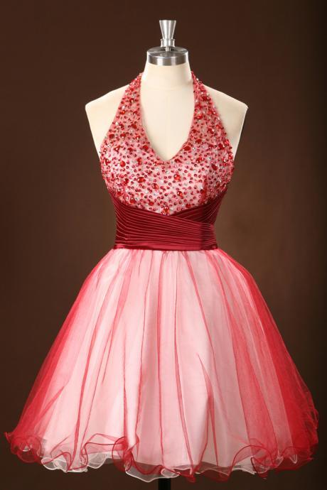 Vestido de Festa Menina Robes de Soiree Hater Neck Homecoming Dresses Short