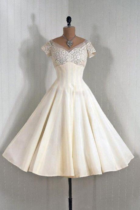 1950S Vintage Prom Dresses, Mini Short Homcoming Dresses, Lace Party Dresses
