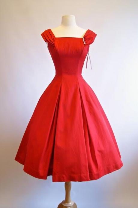 1950S Vintage Ball Gown Homecoming Dresses Red Mini Short Cocktail Dress Party Gowns Prom Dress
