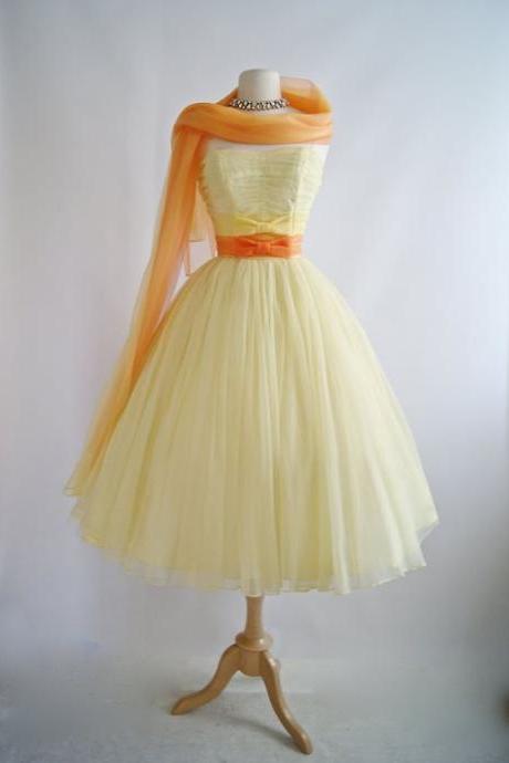 1950S Vintage Ball Gown Homecoming Dresses Strapless Organza Mini Short Cocktail Dress Party Gowns Prom Dress