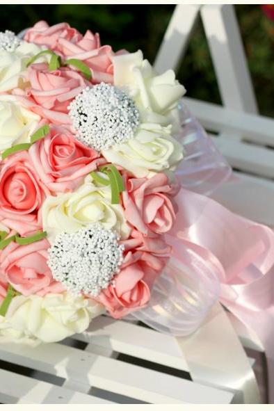 New Arrival Wedding Bouquet Handmade Flowers Pink and Ivory Bridal Bouquet Wedding bouquets