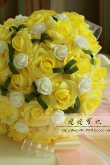Arrival Wedding Bouquet Handmade Flowers Yellow Bridal Bouquet Wedding Bouquets