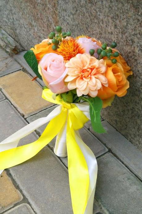 New Arrival Wedding Bouquet Handmade Flowers white and purple and pink Bridal Bouquet Wedding bouquets
