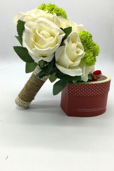 New Arrival Wedding Bouquet Handmade Flowers Ivory with Green Decoration Bridal Bouquet Wedding bouquets