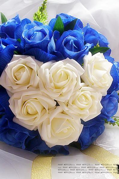 New Arrival Wedding Bouquet Handmade Flowers White and Blue Rose Wedding Flowers Bridal Bouquet Wedding bouquets