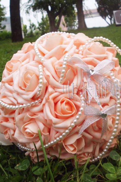 New Arrival Wedding Bouquet Handmade Flowers Rose with Pearls Bridal Bouquet Wedding bouquets