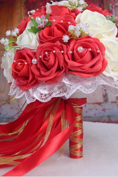 New Arrival Wedding Bouquet Handmade Flowers Red Rose Bridal Bouquet Wedding bouquets