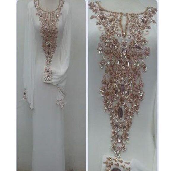 Dubai Kaftans abaya jalabiya Ladies Maxi Dress Evening Gowns with Long Sleeves Beaded Crystal Fancy Wedding Party Prom Dresses