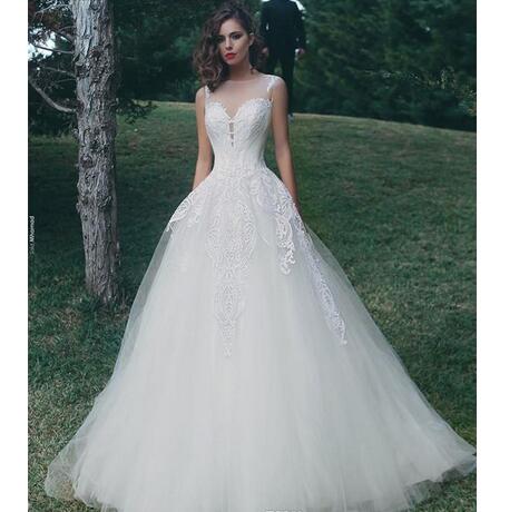 Mesh Top Wedding Dresses